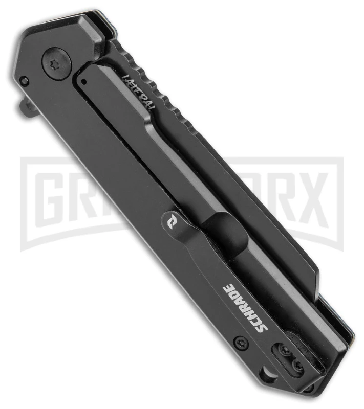 Schrade Lateral Gray/Black G-10 Frame Lock Knife - Black Plain - Image 3