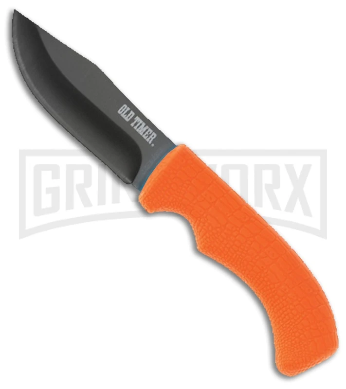 Old Timer 3-Piece Set Orange Polymer Set W/ Black Fixed Blade Knives - Image 4