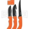Old Timer 3-Piece Set Orange Polymer Set W/ Black Fixed Blade Knives