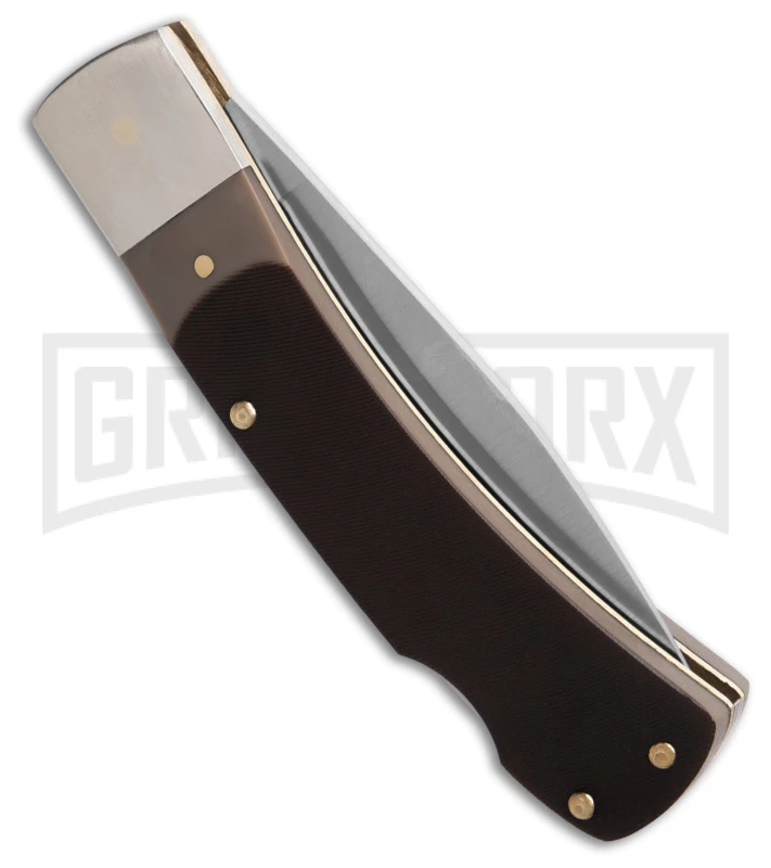 Schrade Old Timer Black Polymer Bowie Knife & Lockback Folder Satin Plain - Image 7
