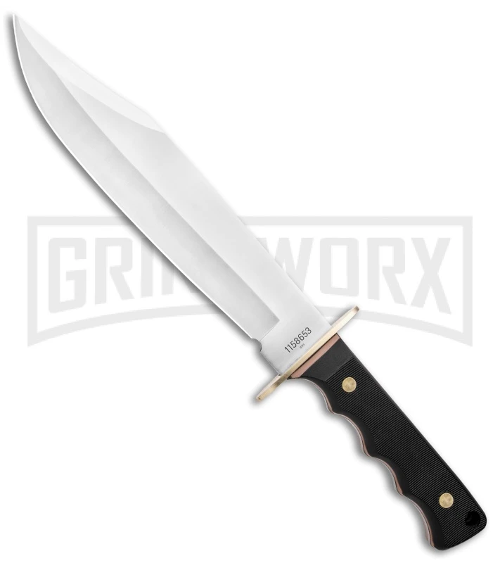 Schrade Old Timer OT Black Polymer Bowie Knife & Folder Satin Plain - Image 5