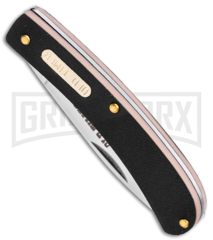Schrade Old Timer OT Black Polymer Bowie Knife & Folder Satin Plain - Image 3