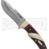 Schrade Old Timer Pioneer Brown Wood Fixed Blade Knife - Satin Plain