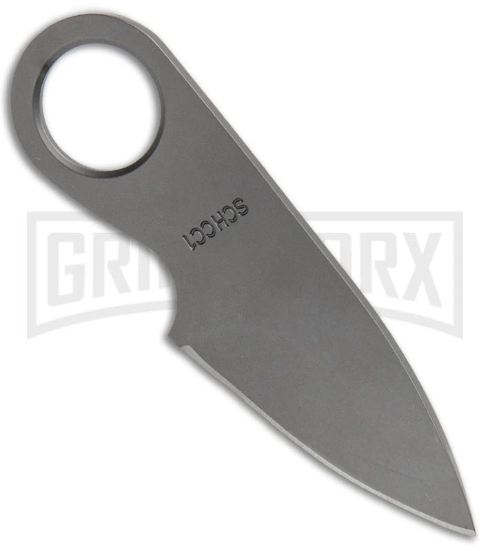 Schrade Pocket Gray Neck Knife Fixed Blade With Money Clip - Gray Plain - Image 2