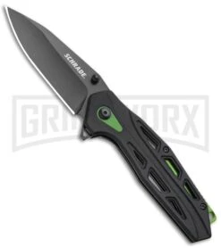 Schrade SCH U.G. Green/Black Folding Knife - Black Plain 1100044