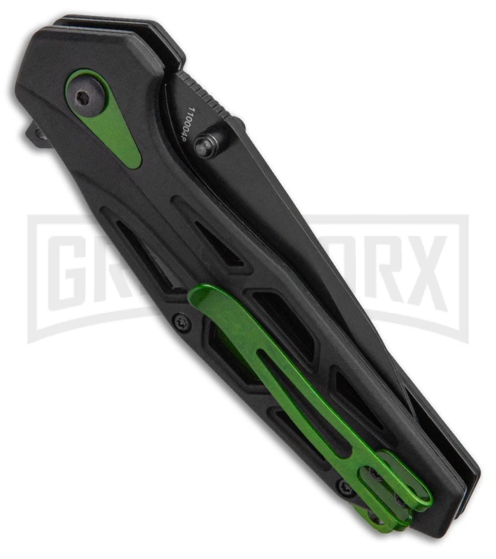 Schrade SCH U.G. Green/Black Folding Knife - Black Plain 1100044 - Image 3