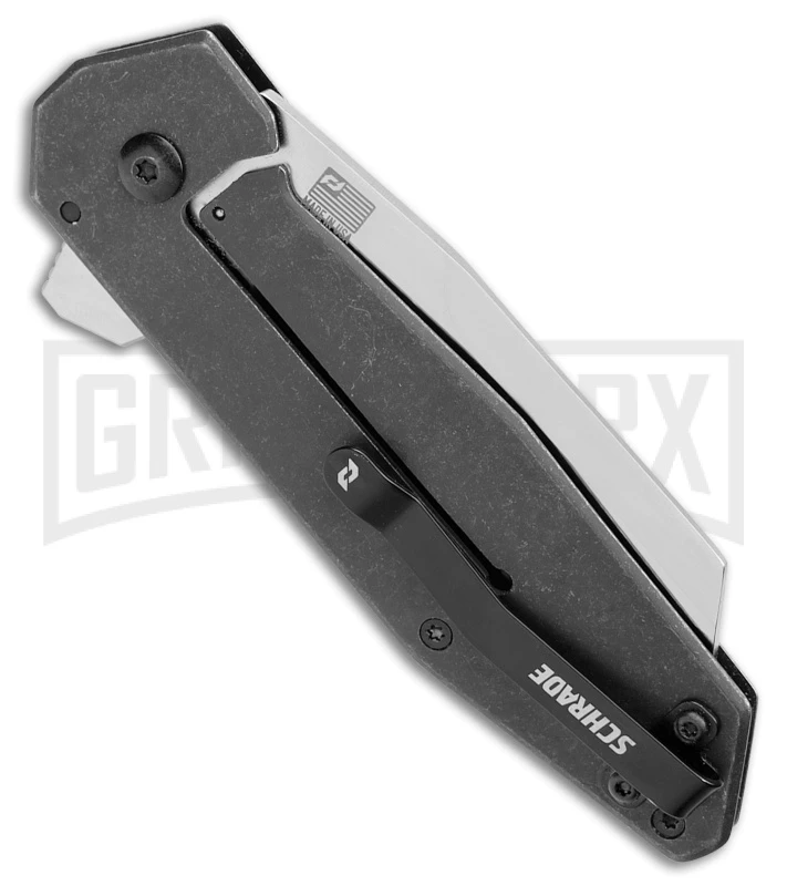 Schrade Slyte Frame Lock Knife Black Stainless Steel - Satin Plain - Image 3