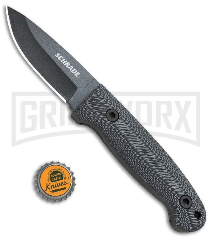 Schrade Small Frontier Micarta Fixed Blade With Ferro Rod - Black SW Plain - Image 4