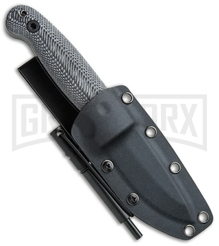 Schrade Small Frontier Micarta Fixed Blade With Ferro Rod - Black SW Plain - Image 3