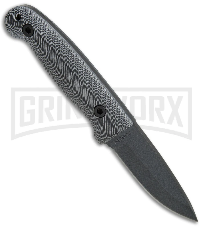 Schrade Small Frontier Micarta Fixed Blade With Ferro Rod - Black SW Plain - Image 2