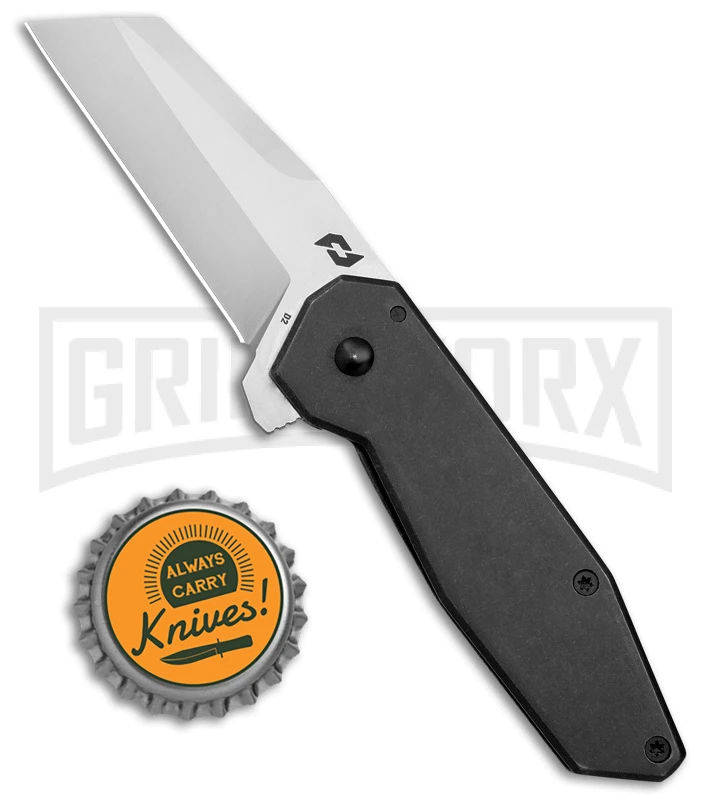 Schrade Slyte Black Stainless Steel Compact Frame Lock Knife - Satin Plain - Image 4