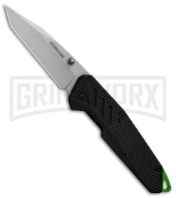 Schrade 1084293 Tanto Liner Lock Black Rubber Folding Knife - Bead Blast