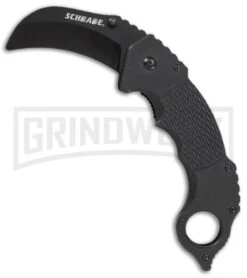 Schrade Trainer Karambit Black G-10 Folding Knife - Black Plain