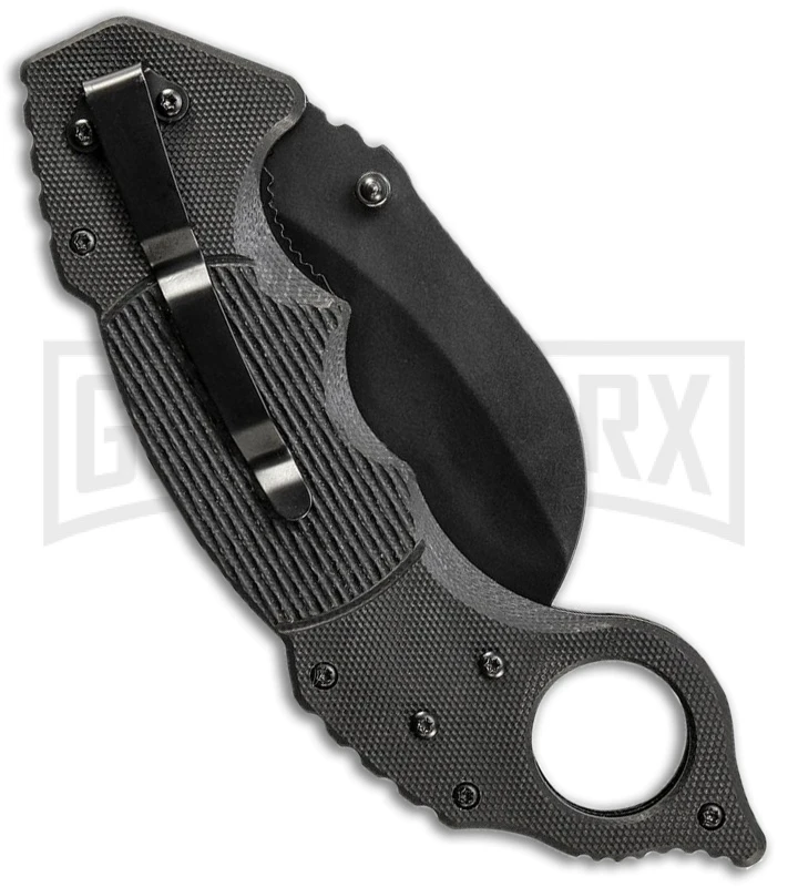 Schrade Trainer Karambit Black G-10 Folding Knife - Black Plain - Image 2