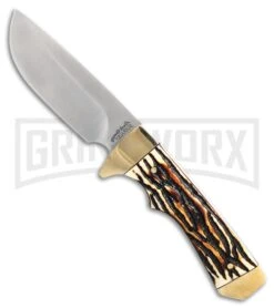 Schrade Uncle Henry Elk Hunter Staglon Fixed Blade - Satin Plain
