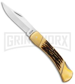 Schrade Uncle Henry Papa Bear Brown Staglon Pocket Knife