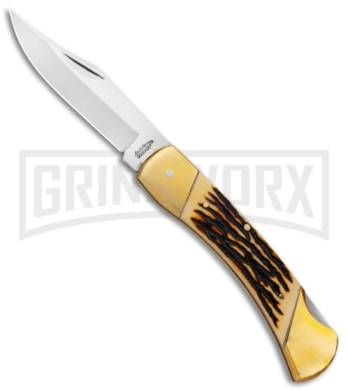 Schrade Uncle Henry Papa Bear Brown Staglon Pocket Knife