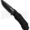 Schrade SCHF46 Black Paracord Neck Knife Fixed Blade - Black Plain