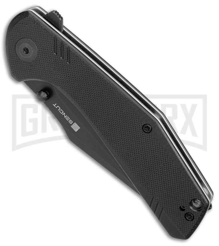 SENCUT Actium Black G-10 Liner Lock Knife - Black SW Plain - Image 2