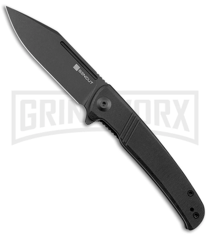 SENCUT Brazoria Black G-10 Liner Lock Knife - Black SW Plain