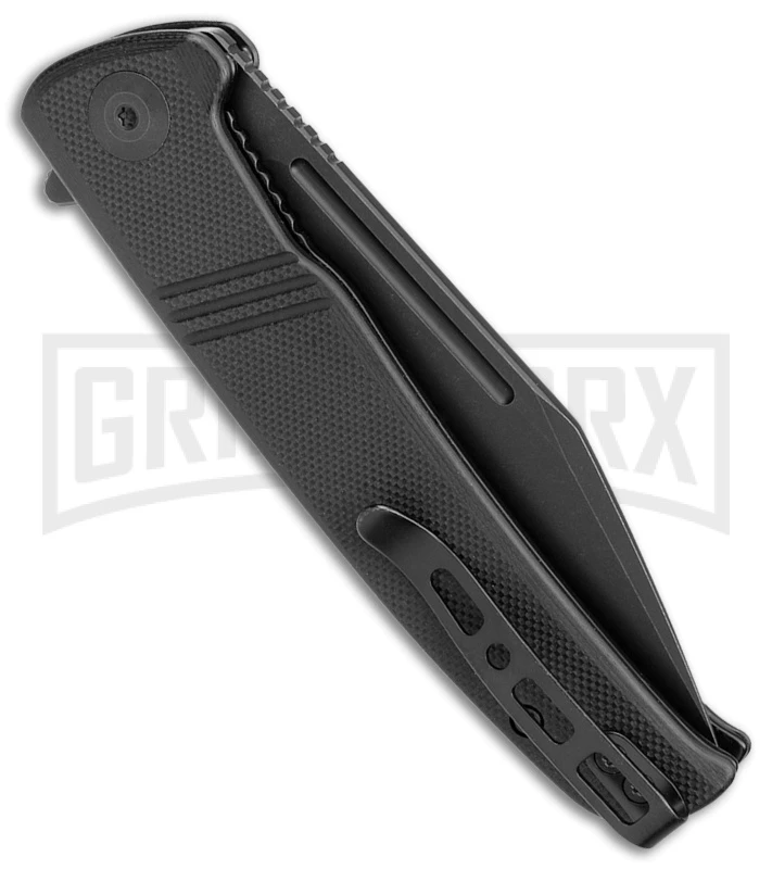 SENCUT Brazoria Black G-10 Liner Lock Knife - Black SW Plain - Image 3