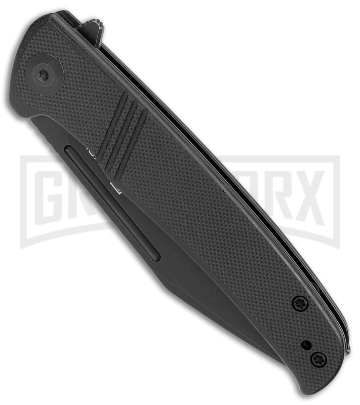 SENCUT Brazoria Black G-10 Liner Lock Knife - Black SW Plain - Image 2