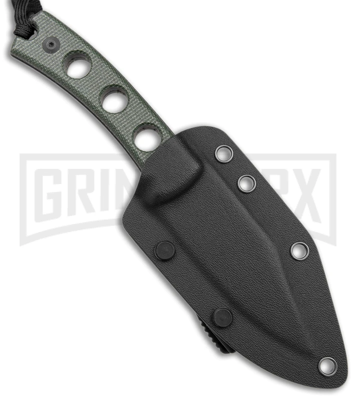 SENCUT Waxahachie Dark Green Micarta Fixed Blade Knife - Black SW - Image 3