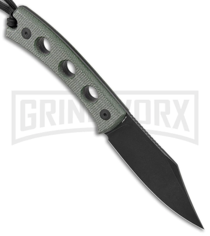 SENCUT Waxahachie Dark Green Micarta Fixed Blade Knife - Black SW - Image 2