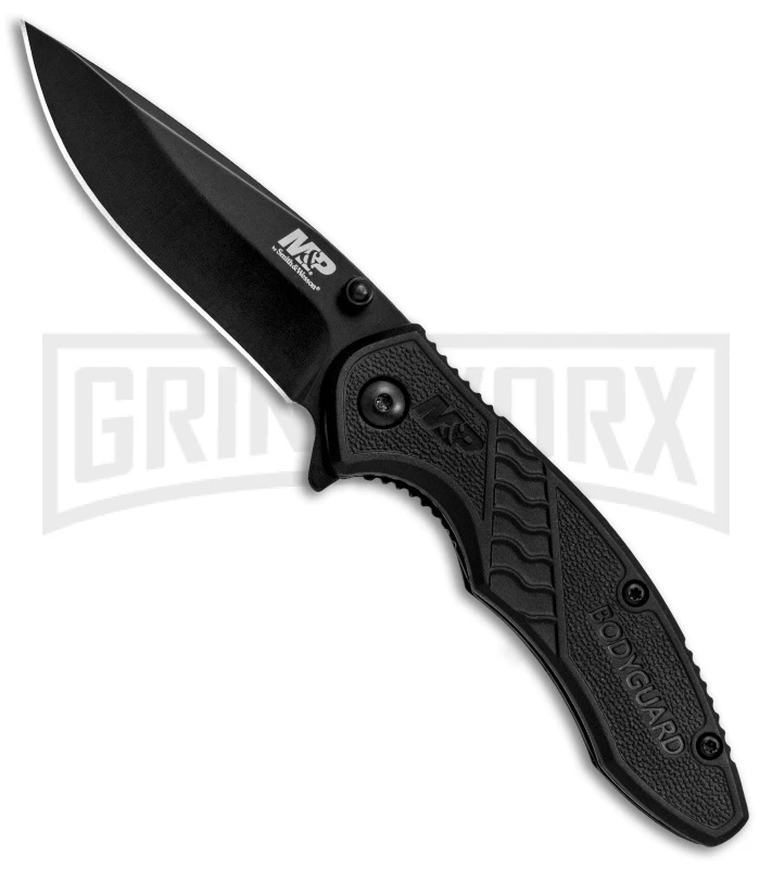 M&P Shield Bodyguard Black Nylon Folding Knife - Black Plain