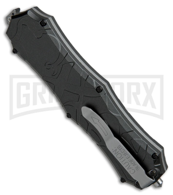 Smith & Wesson Spring Assisted Finger Actuator Tanto OTF Knife - Black Plain - Image 3