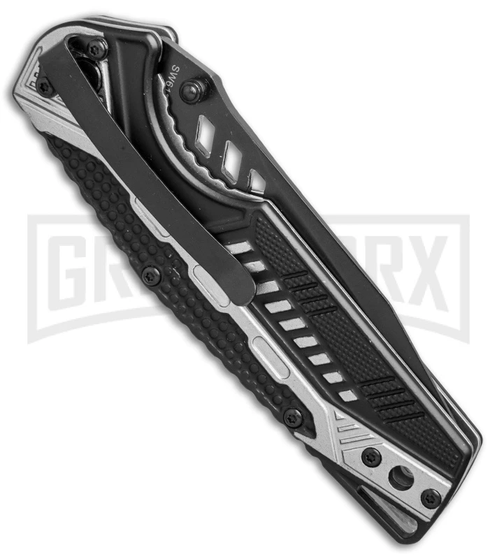 Smith & Wesson SW612S Gray/Black Folding Knife - Black Serr Tanto - Image 3
