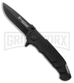 Smith & Wesson Extreme OPS Black Liner Lock Pocket Knife - Black Plain