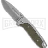 Smith & Wesson Freighter Green G-10 Pocket Knife Drop Point - Stonewash Plain