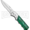 Super Knife Dingo Green Acrylic Automatic Knife - Satin Serr