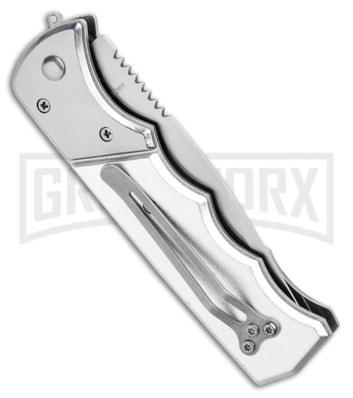 Super Knife Dingo Green Acrylic Automatic Knife - Satin Serr - Image 3