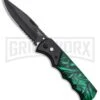 Super Knife Dingo Green Acrylic Automatic Knife - Black Serr