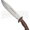 Tallen Fireworks Brown Micarta Machete - Satin Plain