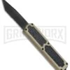 Titan Tan D/A OTF Automatic Knife - Tanto Black Serrated