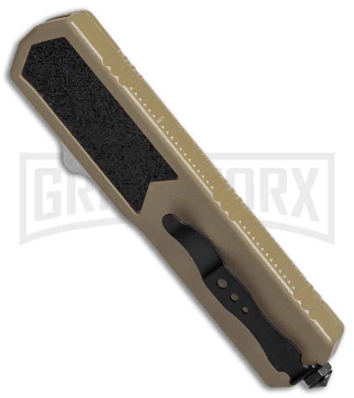 Titan Tan D/A OTF Automatic Knife - Tanto Black Serrated - Image 3
