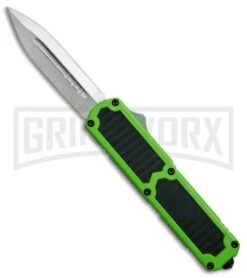 Titan Green D/A OTF Sim Carbon Fiber Automatic Knife - Dagger Satin Plain