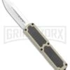 Titan Tan D/A OTF Sim Carbon Fiber Automatic Knife - Dagger Satin Plain