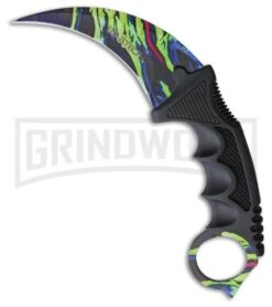 WarTech HyperBeast Black Nylon Karambit Neck Knife - Spectrum Plain