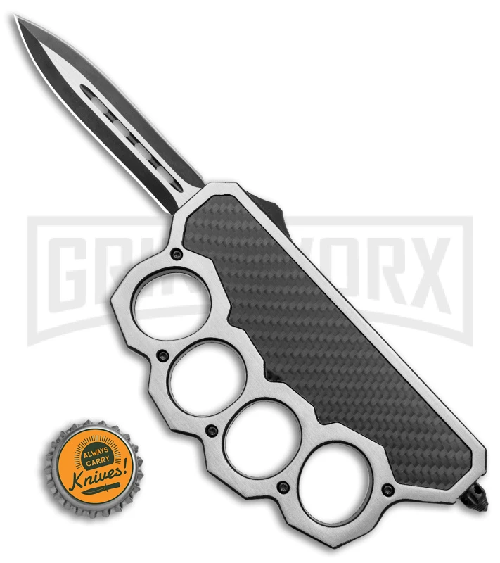 What The Knuck Knuckle Dagger D/A OTF Automatic CF/Satin -Two Tone Dagger - Image 4