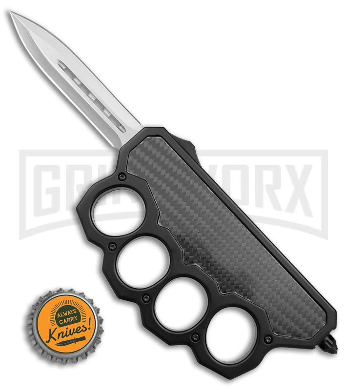 What The Knuck Knuckle Dagger D/A OTF Auto Carbon Fiber/Black - Dagger Satin - Image 4
