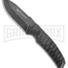 Willumsen Copenhagen Birddog Black/Gray Fixed Blade Knife - Stonewash Plain