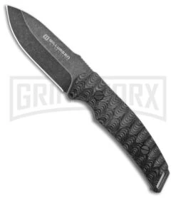 Willumsen Copenhagen Birddog Black/Gray Fixed Blade Knife - Stonewash Plain