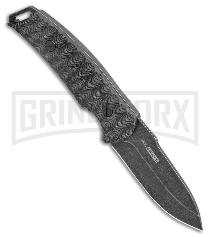 Willumsen Copenhagen Birddog Black/Gray Fixed Blade Knife - Stonewash Plain - Image 2