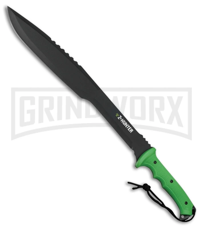 Z-Hunter Assailant Green Machete - Black Plain