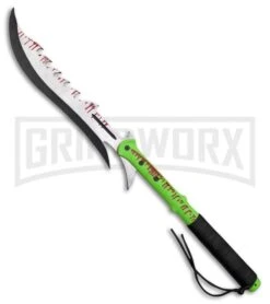 Z-Hunter Guan Dao Machete Lime Green GFN Fixed Blade Knife - Two-Tone Plain