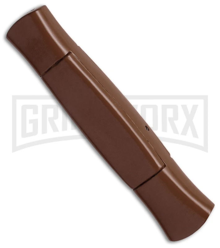 AKC 077 Concord Brown OTF Automatic Knife - Black Plain - Image 3